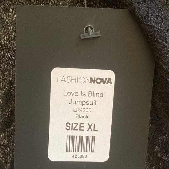 Fashion Nova Love Is Blind Jumpsuit XL in Black - Picture 6 of 6